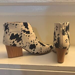 Cowprint booties